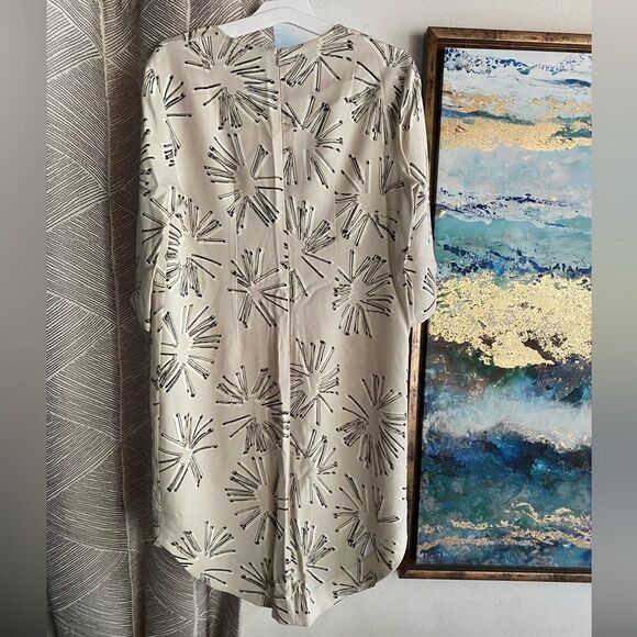 A-K-R-I-S Akris Punto Mini Dress Womens  Size 6 Beige Floral - Picture 10 of 13